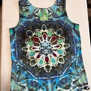 Tie-Dye Tank Top  XL - Mandolin Blue/Green   - New